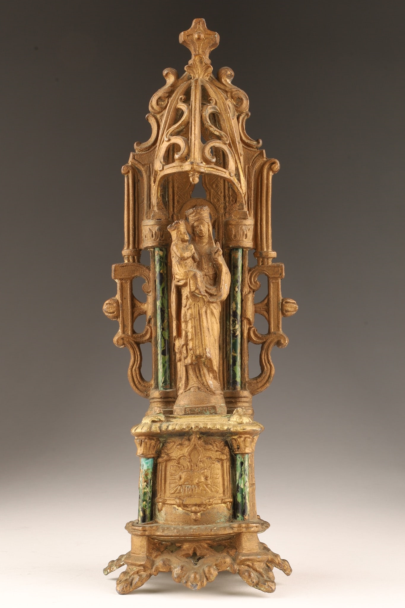 Notre Dame | Antique French Virgin Mary / Jesus Chapel Statue | MutualArt