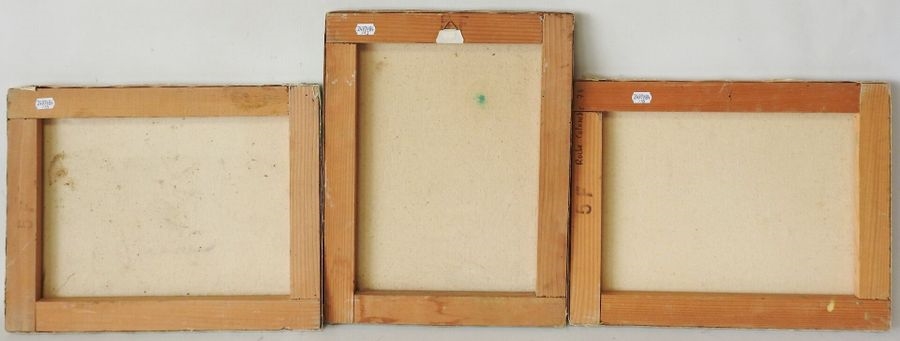 Artwork by Jean Ruyer, La maison verte dans la forêt, Automne à Montcourt, Roche Colombe, Made of oil paintings