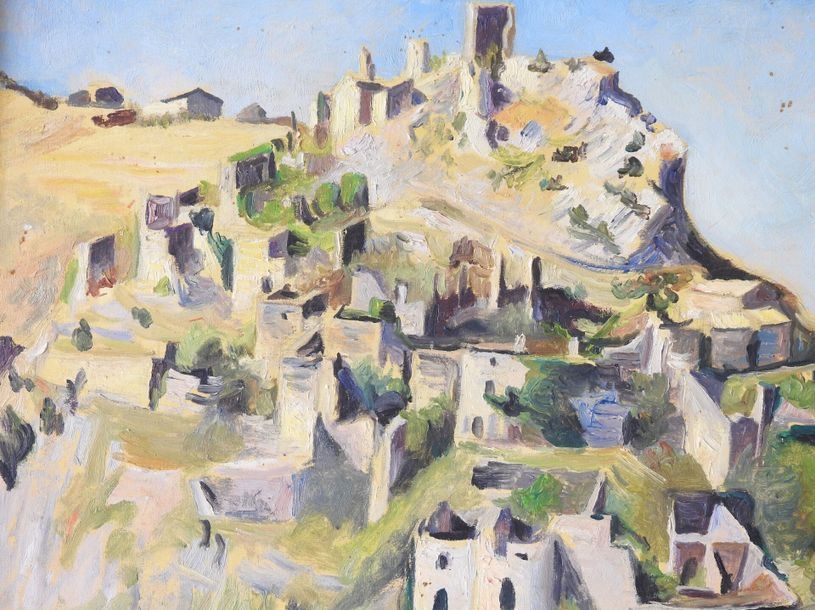 Artwork by Jean Ruyer, La maison verte dans la forêt, Automne à Montcourt, Roche Colombe, Made of oil paintings