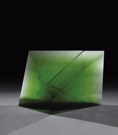 Object ''Letter to Libensky'' Jan Exnar, 2003 Emerald green glass, cast into th by Jan Exnar, 2003