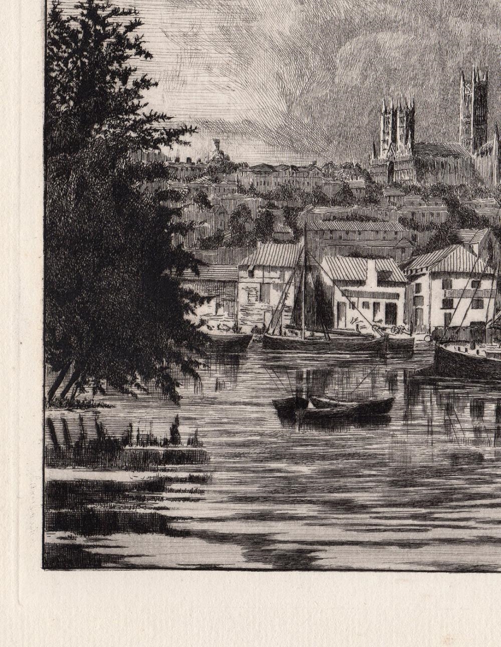 Edwin Edwards | Edwin Edwards Lincoln Cathedral 1872 etching | MutualArt