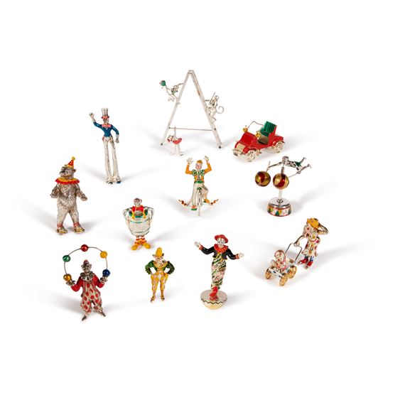 A Group of Circus Figures by Gene Moore, circa 1990