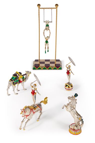 A Group of Circus Figures by Gene Moore, circa 1990
