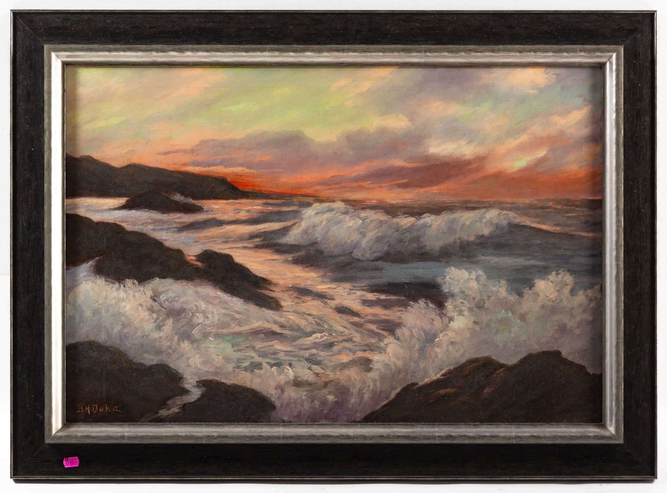 Artwork by Bertha Hatton Duke, Waves at Dusk, Made of oil, Oil on canvas