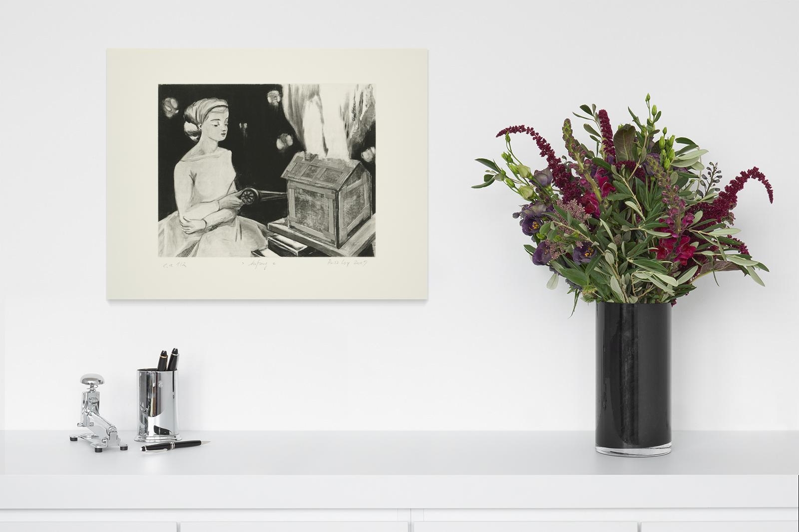 Artwork by Rosa Loy, Aufzug, Made of Etching on laid paper