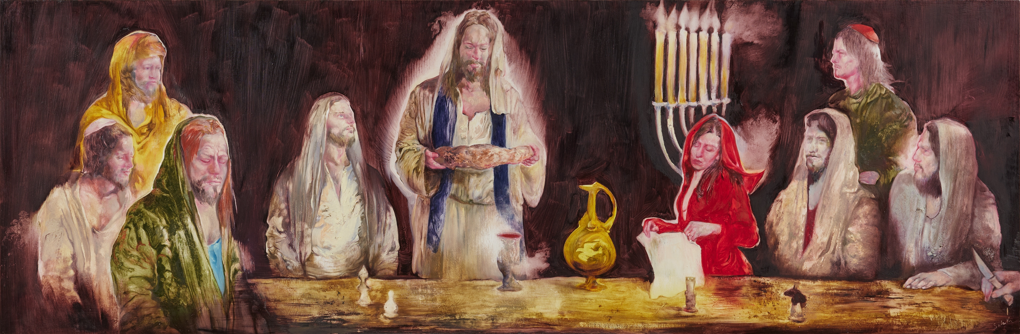 Artwork by Sabina Sakoh, Untitled (Das Letzte Abendmahl, Made of Oil on wood