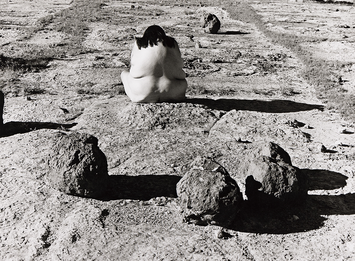 Artwork by Laura Aguilar, Nature Self-Portrait #7, Made of silver print