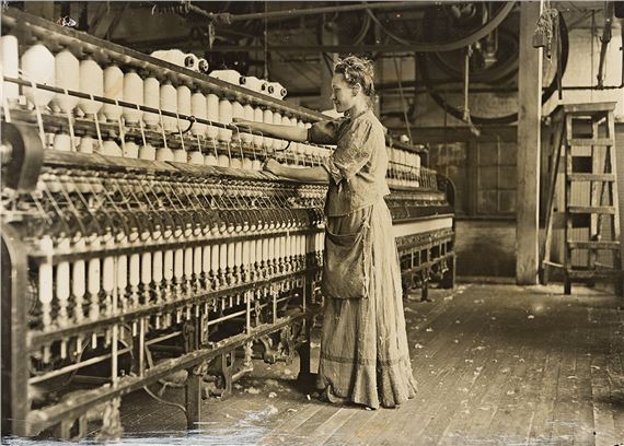 In an old-fashioned textile mill (spinner