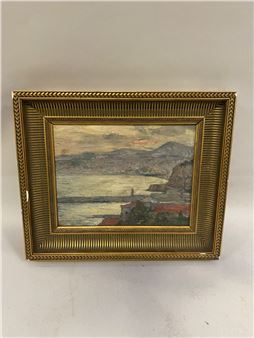Léonce PELLETIER (1869-1950), "Bord de mer". Huile sur toile, signée en bas à droite. 22 x 27 cm - Leonce Pelletier