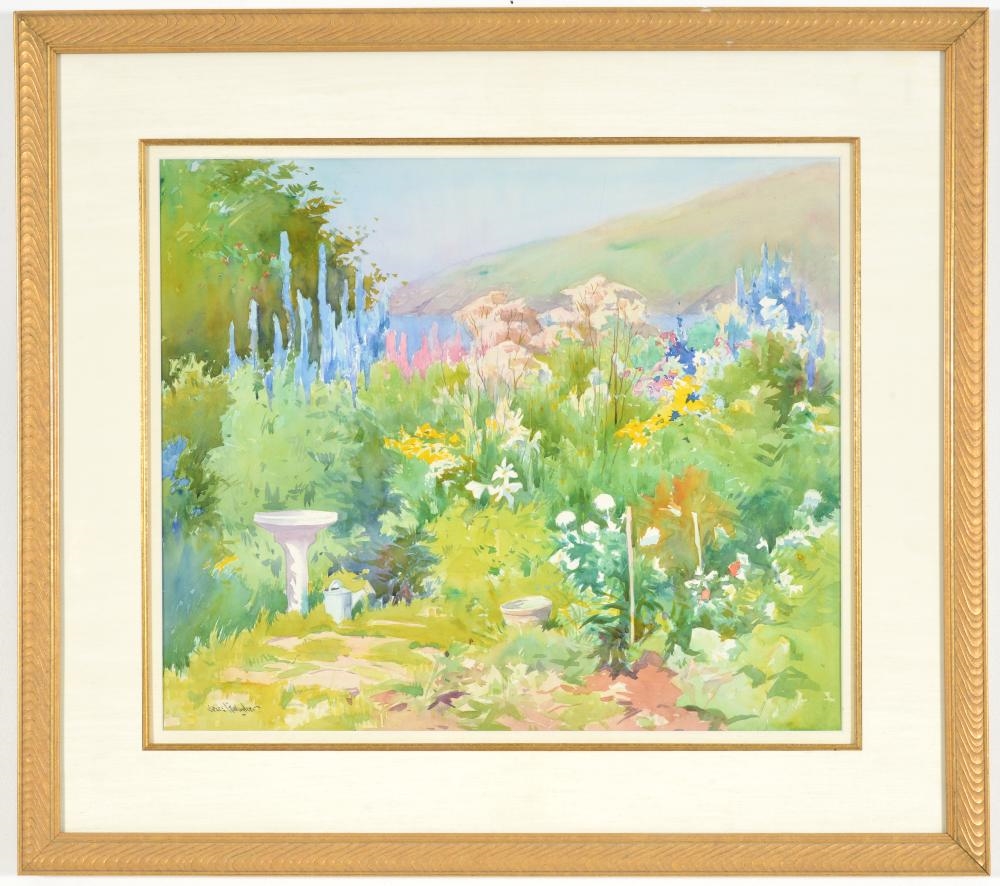 Artwork by Sears Gallagher, Summer Garden - Monhegan, Maine, Made of watercolor