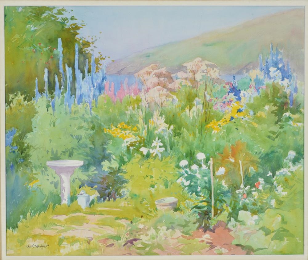 Artwork by Sears Gallagher, Summer Garden - Monhegan, Maine, Made of watercolor