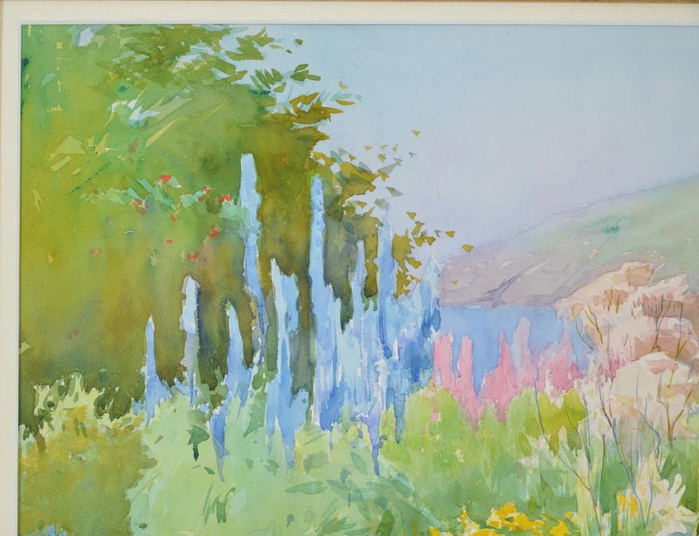 Artwork by Sears Gallagher, Summer Garden - Monhegan, Maine, Made of watercolor