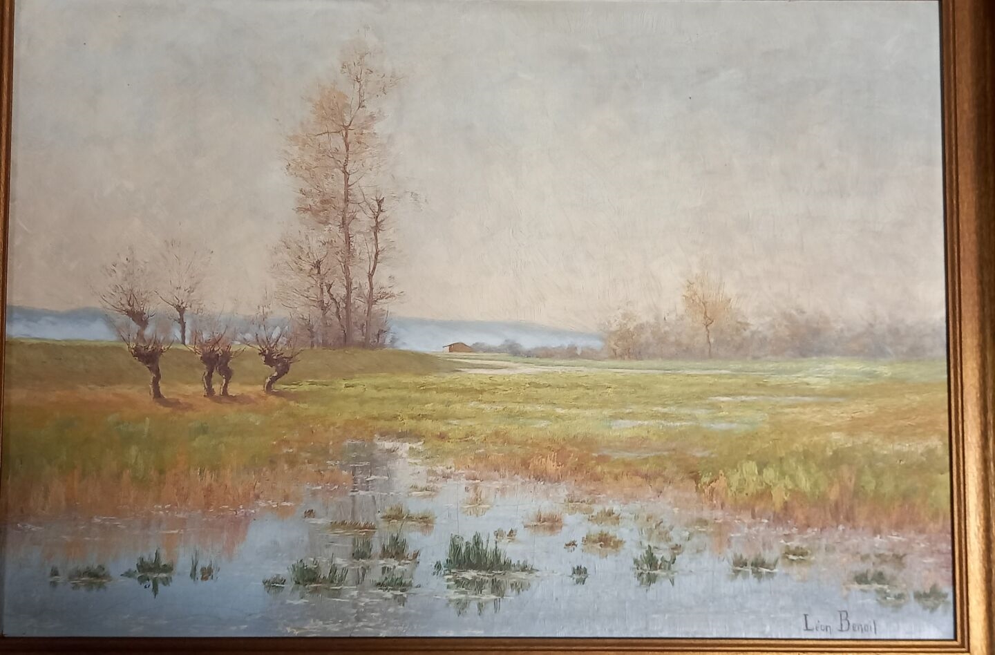 Léon Marie Benoit | Léon Marie BENOIT (?-1907) . Paysage des Dombes ...