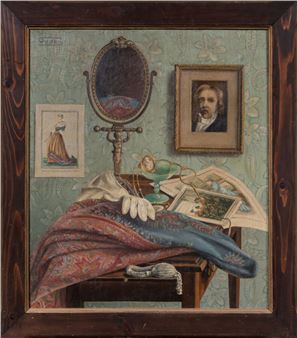 Alphonse Antoine RODET (1890-1975). Féminité. Huile sur carton. Signé en haut à gauche. Titré au dos. 75 x 64 cm. OH - Alphonse Antoine Rodet