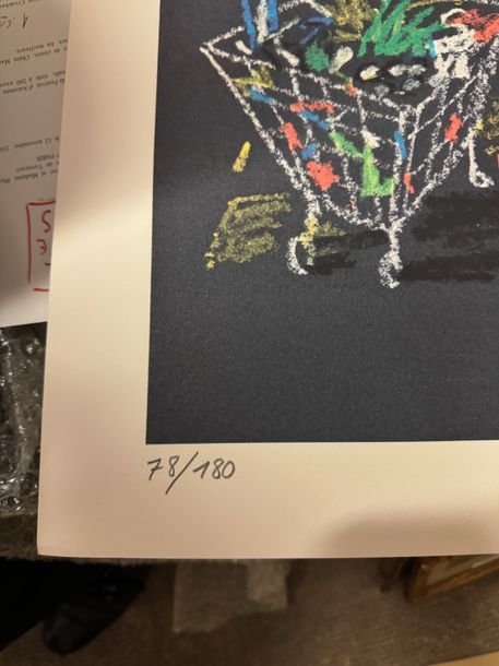 Artwork by Alain Séchas, After Alain SECHAS Lithograph in color, for the Festival d'Automne à Paris 2002, numbered 78/180 lower left, and signed lower right 70 x 50 cm (Ref 113, Made of Lithograph in color