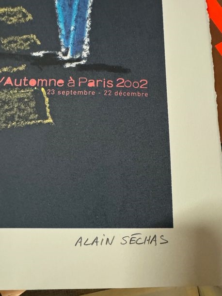 Artwork by Alain Séchas, After Alain SECHAS Lithograph in color, for the Festival d'Automne à Paris 2002, numbered 78/180 lower left, and signed lower right 70 x 50 cm (Ref 113, Made of Lithograph in color