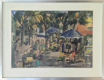 Scène de marché - Jean Hourregue