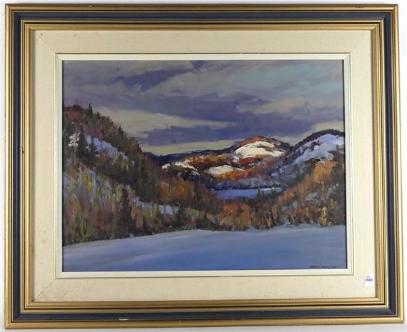 Gleam on the Hills, Edelweiss Valley, Quebec by Bruce Heggtveit, dated 1988