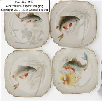 Fischteller, Franz Anton Mehlem, Bonn, - Franz Anton Mehlem