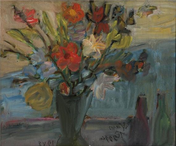 Still life with flowers by Hans Ryggen, 1948