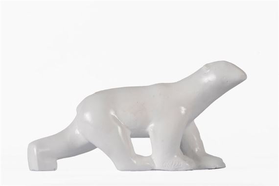 Pierre Chenet | Bronze animalier signé Pierre CHENET (XXème siècle) figurant un grand ours blanc. Longueur: 31 cm