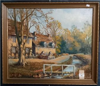 canal scene with cottages - Hanbury May