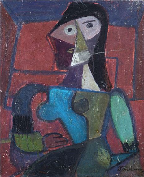 Cubist figure by Emmanuel Gondouin