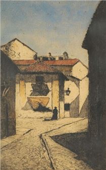 Agustin LHARDY y GARRIGUES (1848-1918). Rue de Grenade. Etching and aquatint signed and titled. 56 x 34 cm - Agustín Garrigues