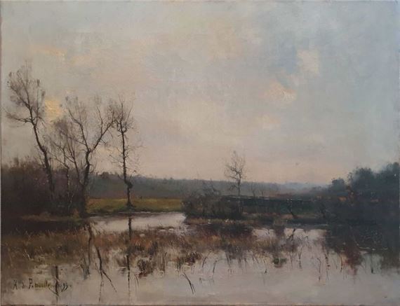 Marsh Landscape in Winter - Henri Tardif de Petiville