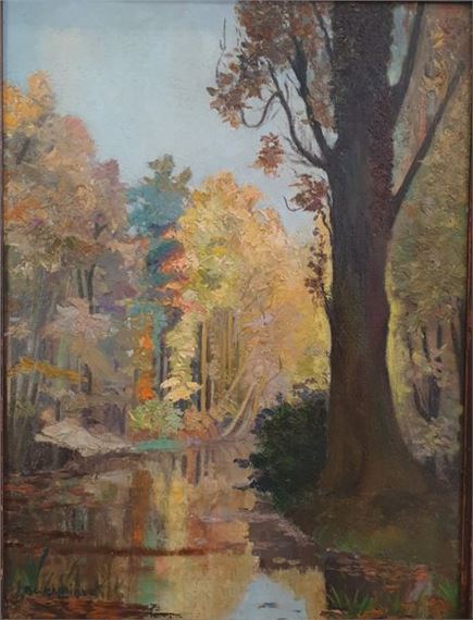 Landscape with undergrowth by Roger-Charles Halbique