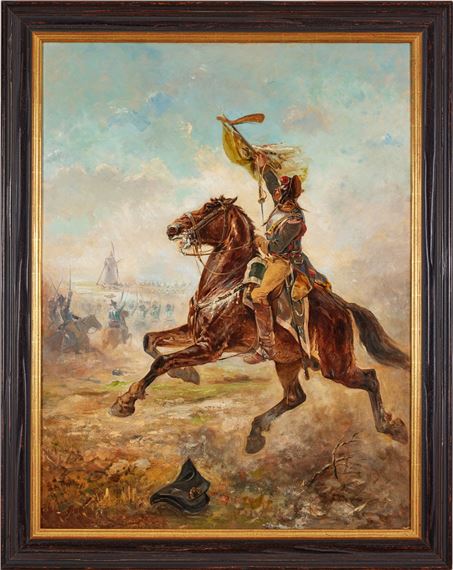 Anfallande ryttare by Nils Forsberg, 1886