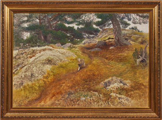 Hare i skogslandskap by Bruno Liljefors, 1907
