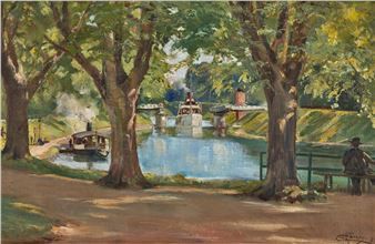 I väntan på ångbåten vid Motala ström 1909 - Carl Erik Törner