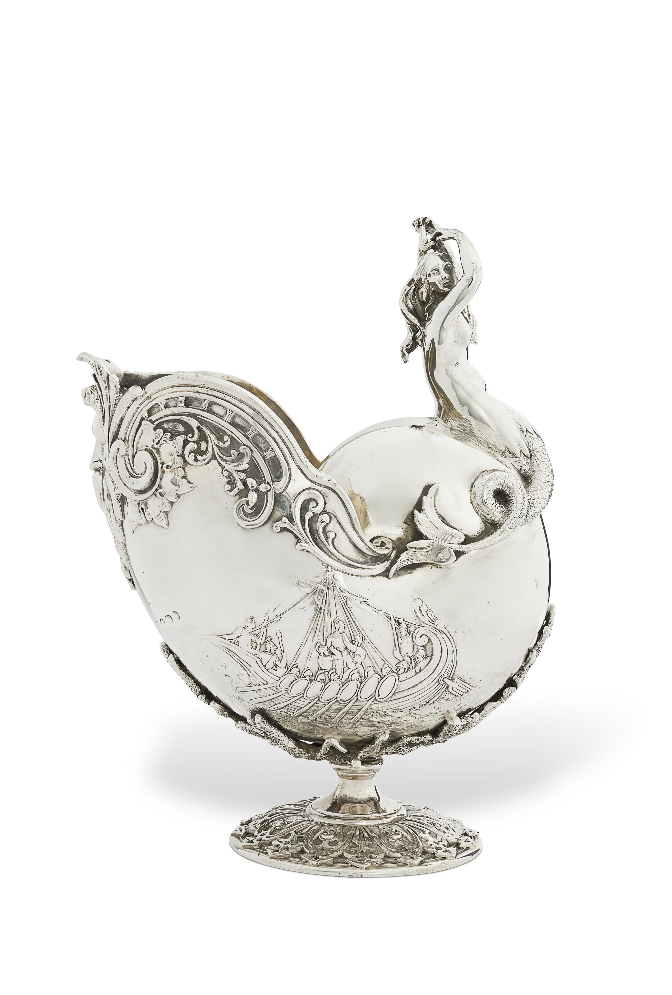 Artwork by John Barnard, Edward Barnard, COUPE NAUTILE EN ARGENT D'EPOQUE VICTORIENNE, Made of SILVER