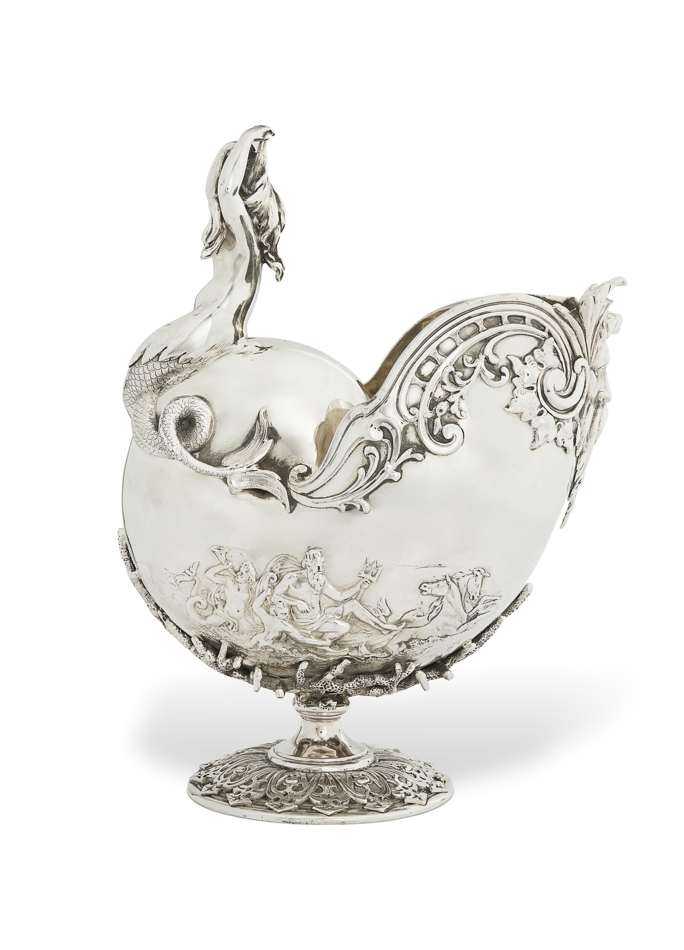 Artwork by John Barnard, Edward Barnard, COUPE NAUTILE EN ARGENT D'EPOQUE VICTORIENNE, Made of SILVER