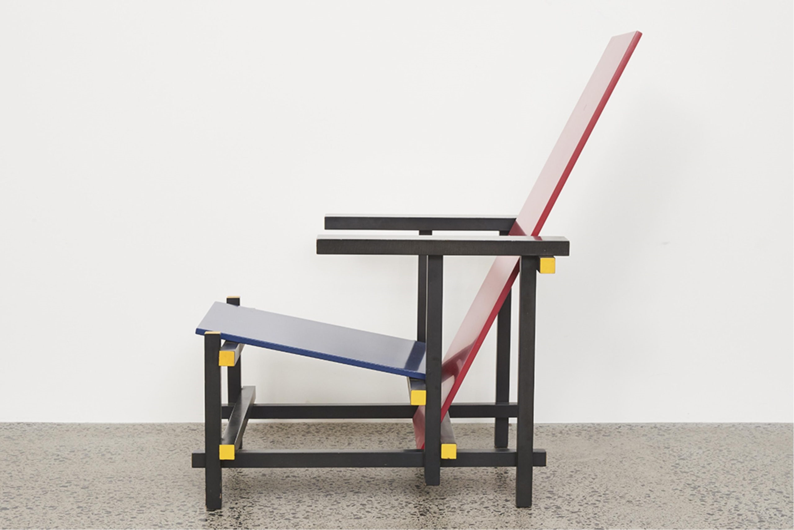 Artwork by Gerrit Rietveld, Red and Blue Chair, Made of painted and lacquered wood