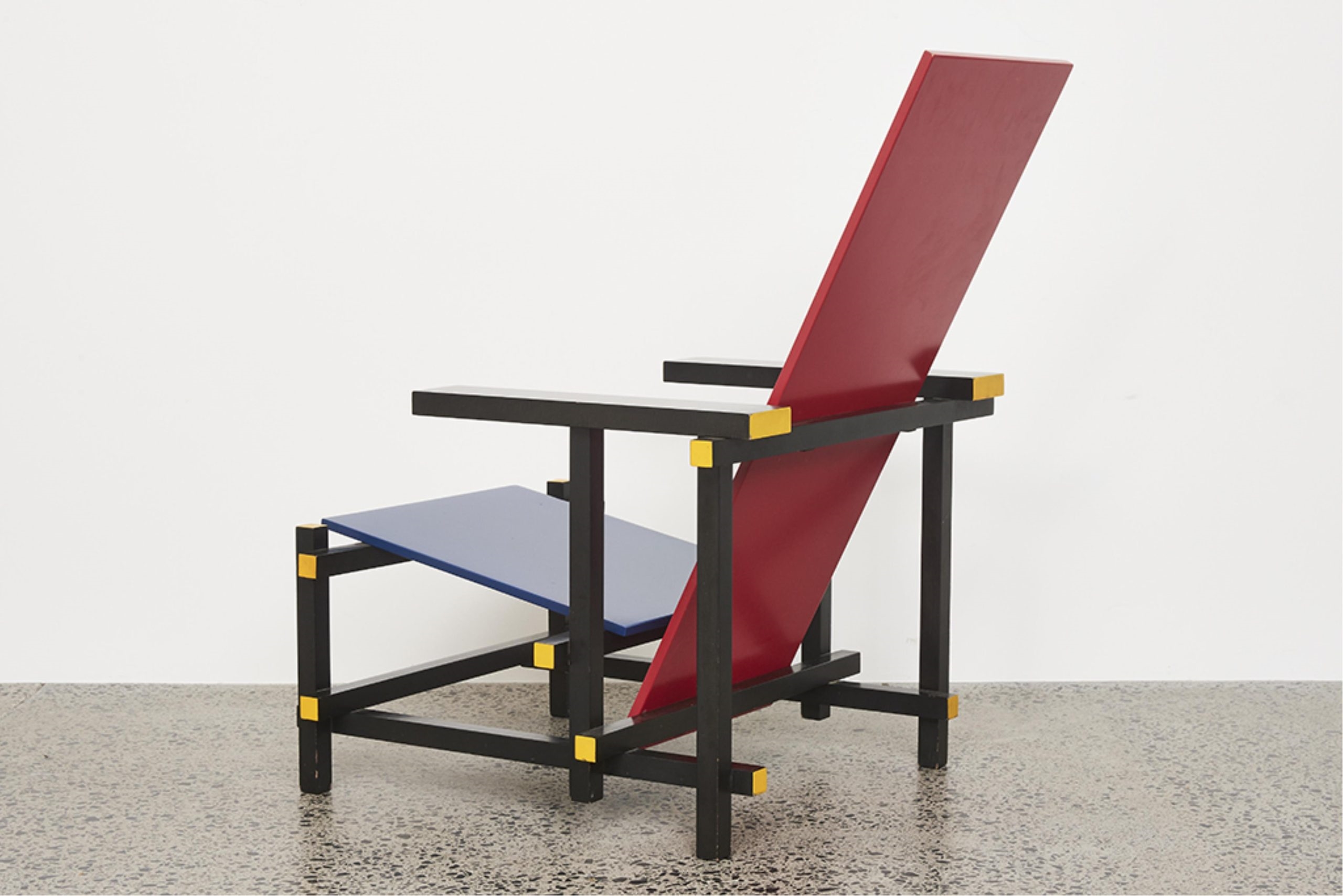 Artwork by Gerrit Rietveld, Red and Blue Chair, Made of painted and lacquered wood