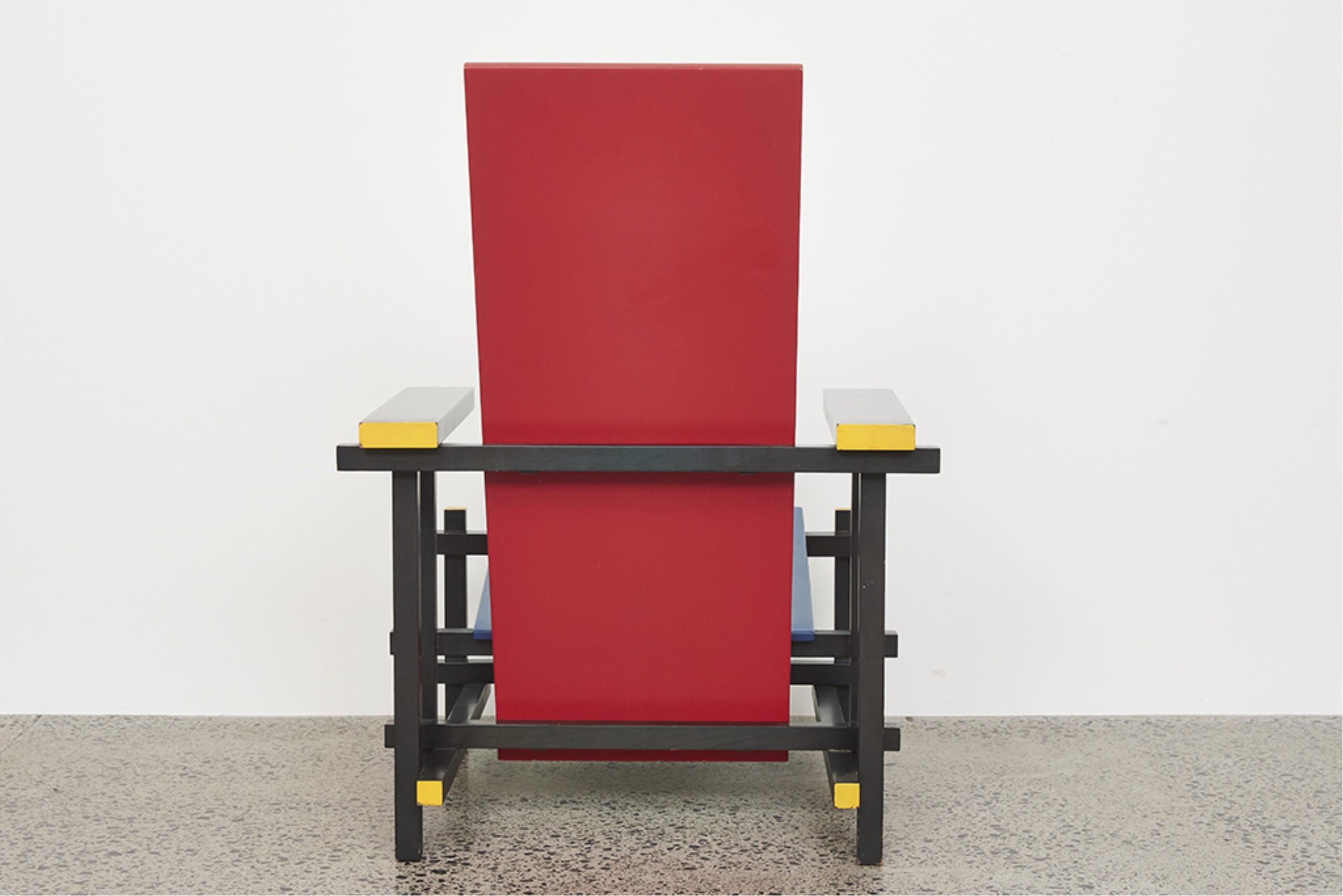 Artwork by Gerrit Rietveld, Red and Blue Chair, Made of painted and lacquered wood
