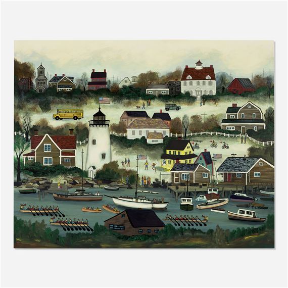 Rowing Past the Lighthouse by Janet Munro