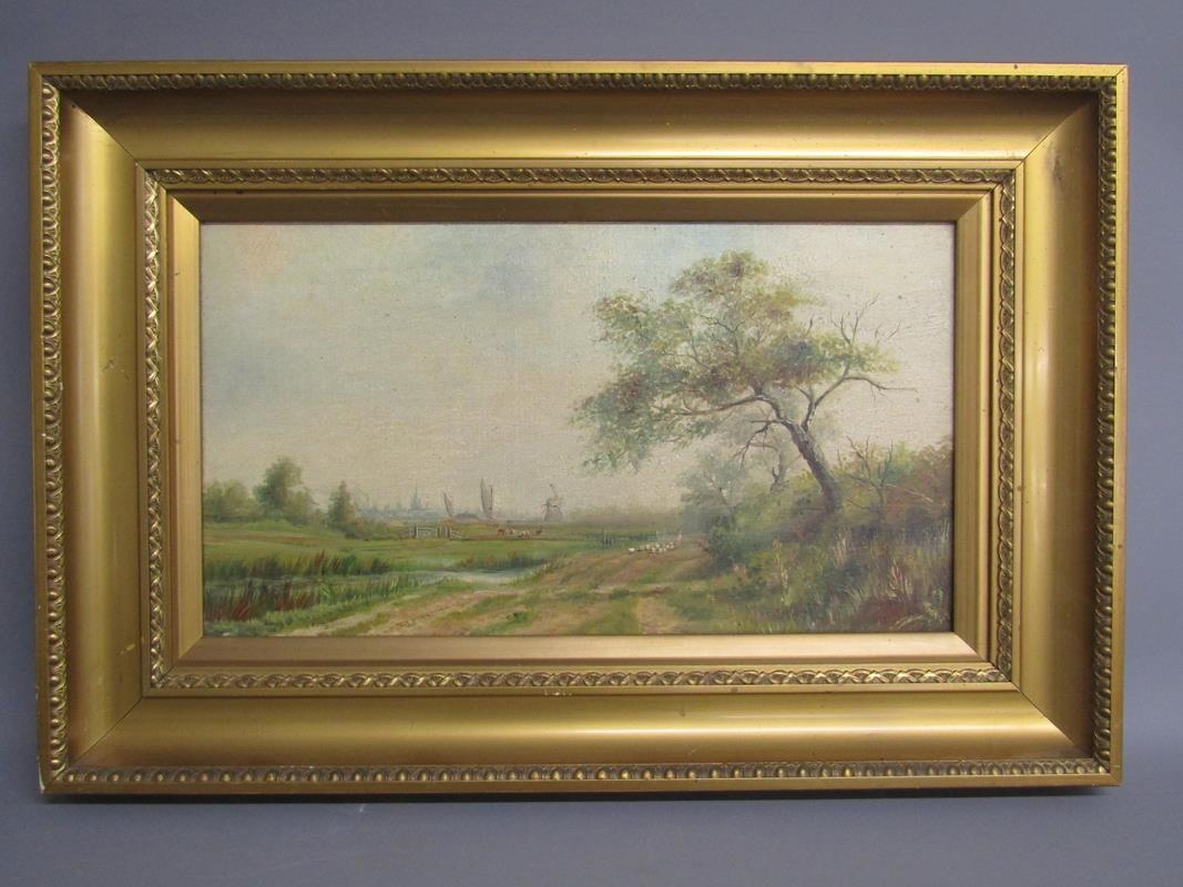 Charles Frederick Rump | Framed C F Rump oil on canvas with windmills ...