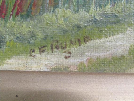 Charles Frederick Rump | Framed C F Rump oil on canvas with windmills ...