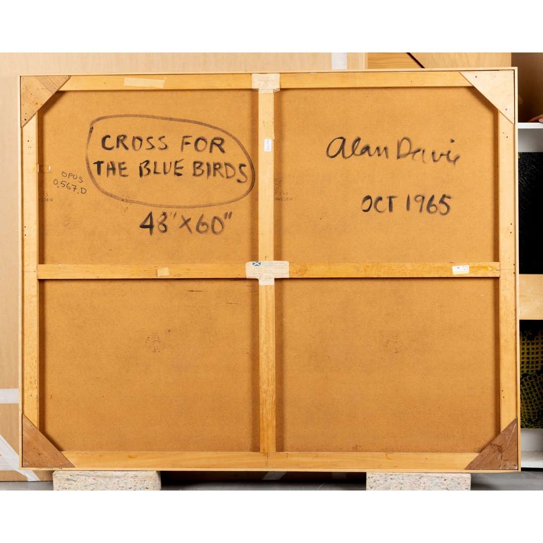 Artwork by Alan Davie, CROSS FOR THE BLUE BIRDS, OCTOBER 1965 (OPUS O.567D), Made of oil on masonite