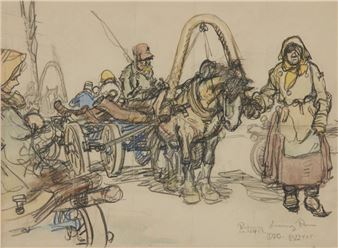 Refugees Leaving Perm in 1917 - Daniel Sayre Groesbeck