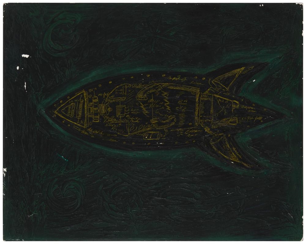 Artwork by Cat Butler, Abstracted rocket ship