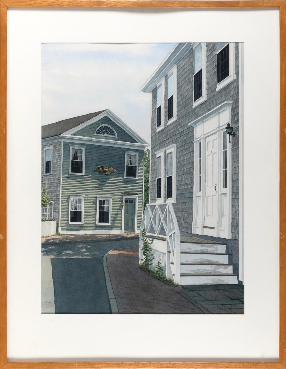 Gregory Dunham | Houses at an intersection, probably Nantucket (1946 ...