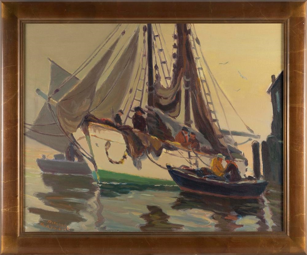 Joseph Rimini | Boats in a harbor | MutualArt