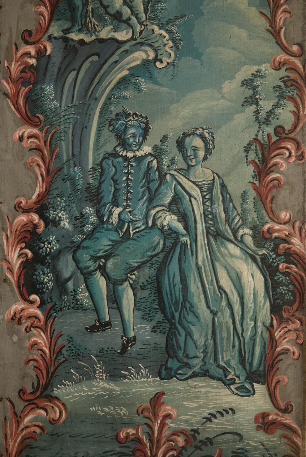 French School, 18th Century | French Rococo Four-Panel Screen | MutualArt