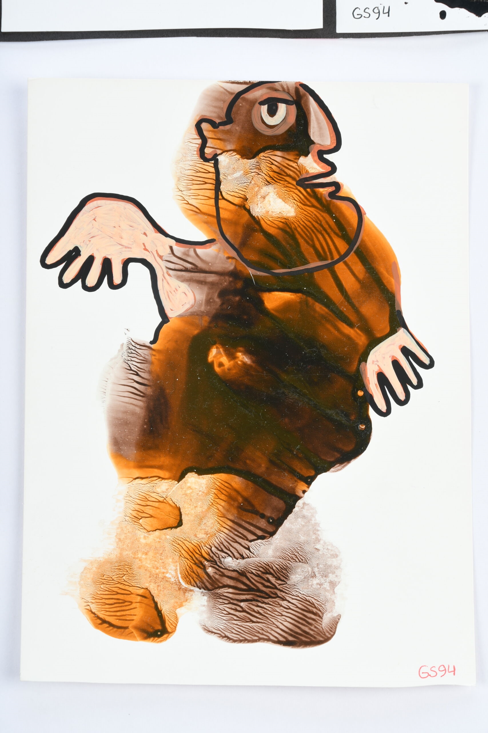 Artwork by Gérard Sendrey, personnages et compositions Quatre œuvres en technique mixte de collage et peinture, Made of Paint on paper