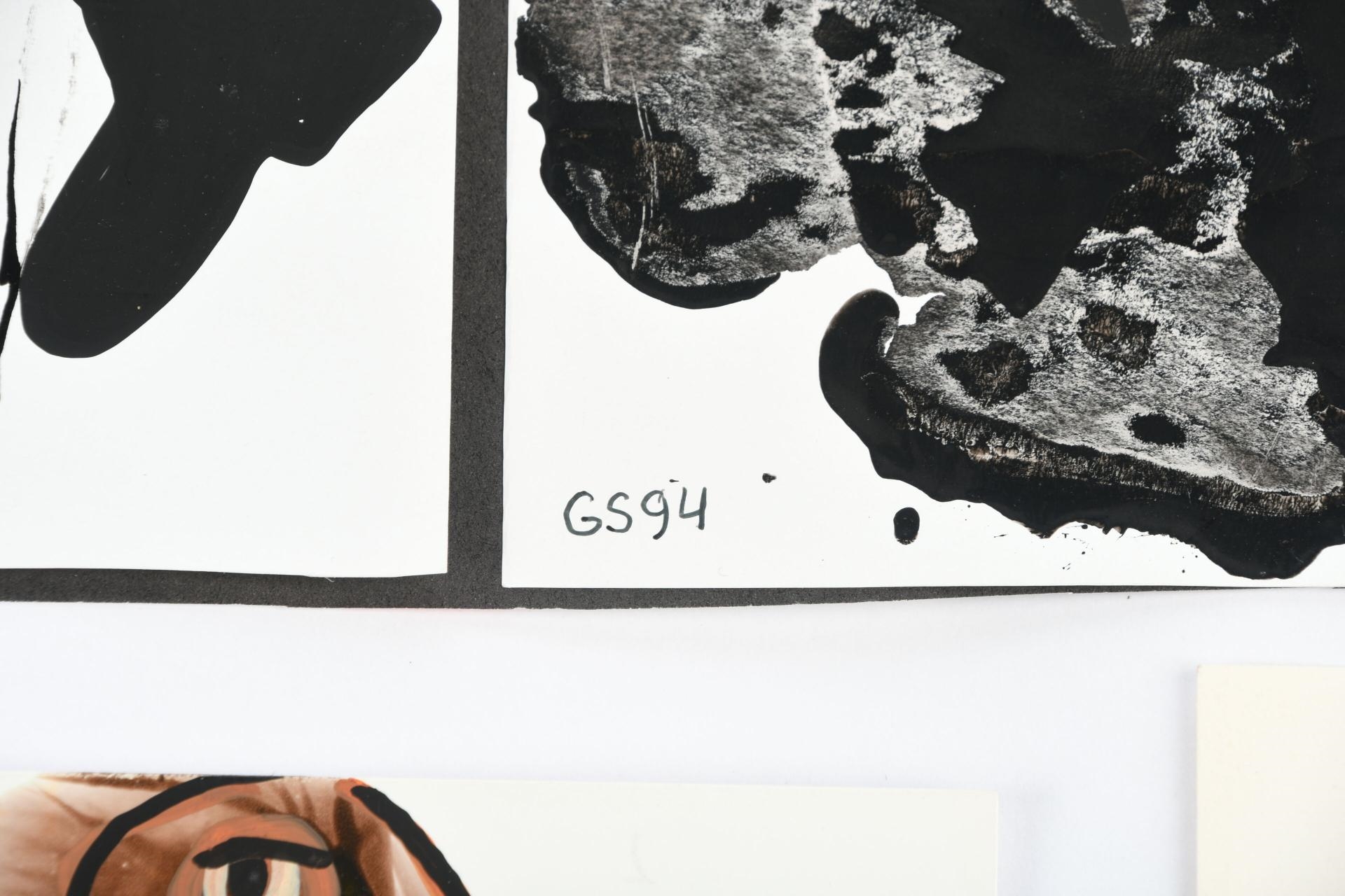 Artwork by Gérard Sendrey, personnages et compositions Quatre œuvres en technique mixte de collage et peinture, Made of Paint on paper