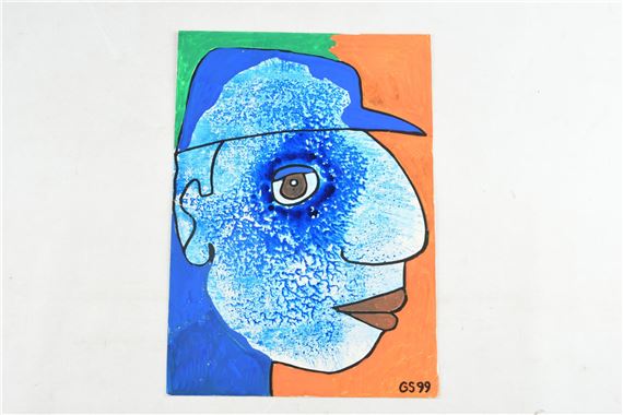 tête de personnage à la casquette by Gérard Sendrey